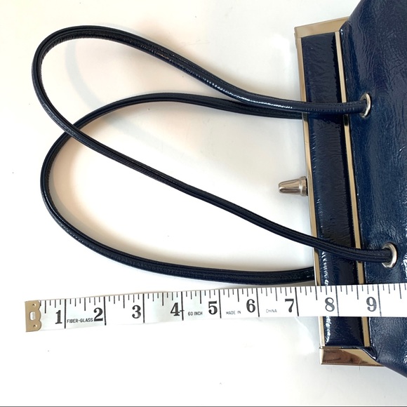Bags Vintage Navy Blue Frame Purse With Grommet Handles Poshmark
